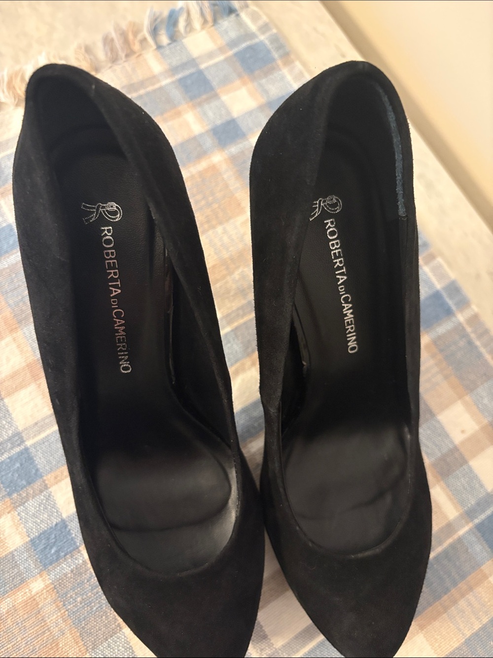 Roberta di Camerino Black Suede Platform Pumps Heels 6.5 - Picture 11 of 14